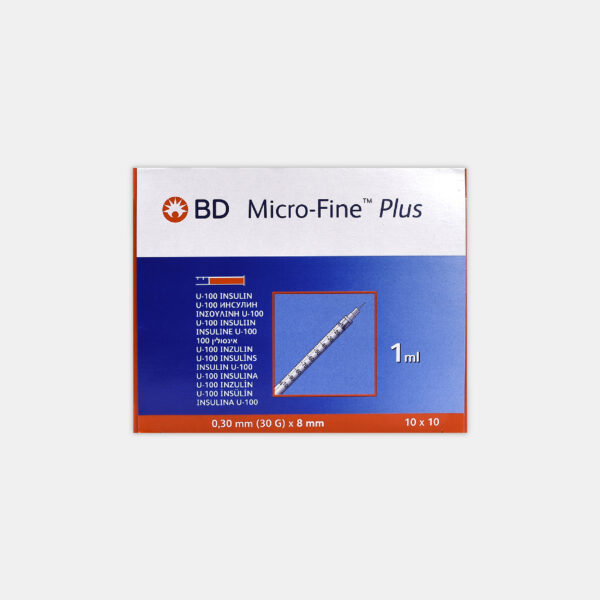 BD Micro Fine+ 1ml Insulin Syringe & Needle 30G x 8mm (Pack of 100)