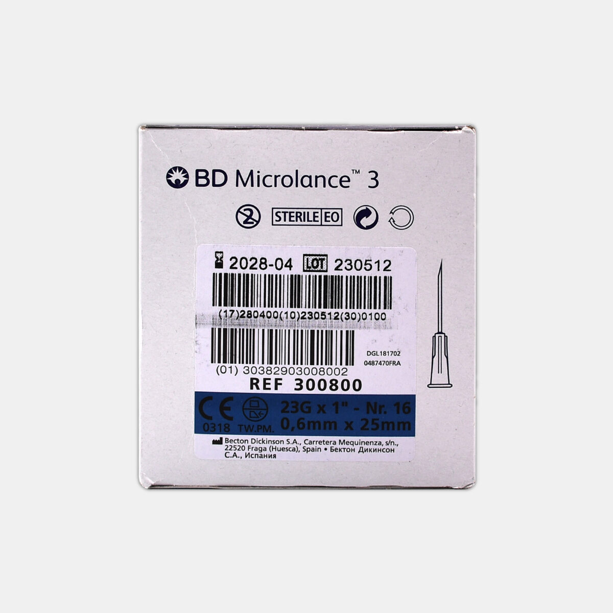 BD Microlance 3 Needles Blue - 1" - 23G x 30mm (Box of 100)