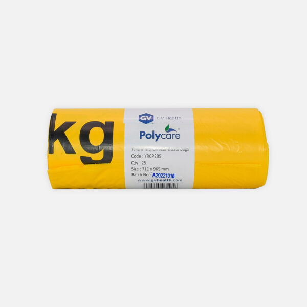 Yellow Medium Duty Clinical Waste Bags - Large 90L - Roll of 25